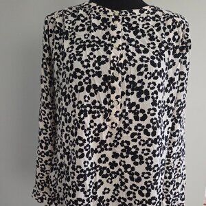 Ann Taylor LOFT Black White Tunic Large Petite
